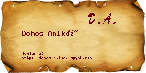 Dohos Anikó névjegykártya