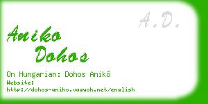 aniko dohos business card